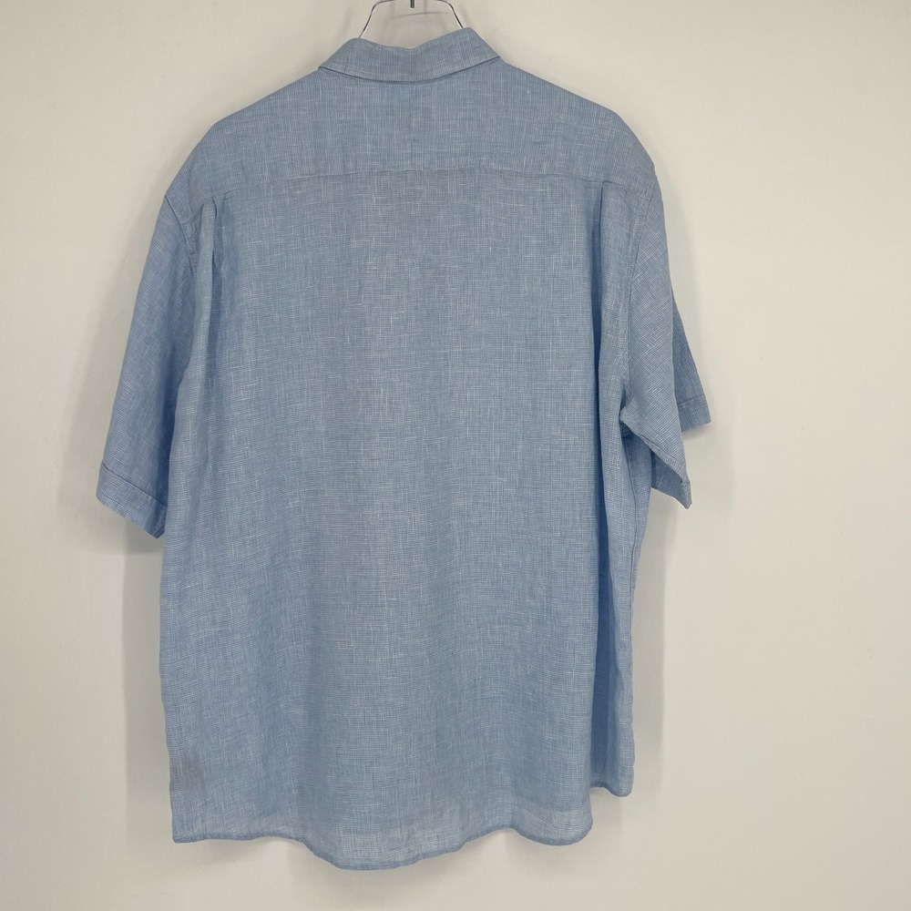 Neiman Marcus Shirt Mens XXL Linen‎ Light Blue Lightweight Breathable Summer - Picture 2 of 8